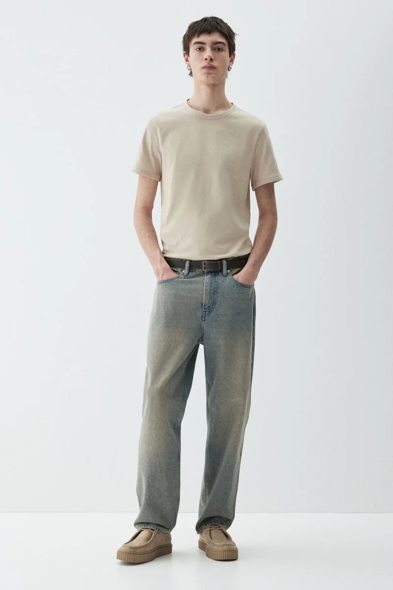 اتش اند ام تي-شيرت قطني بقصّة سلِم